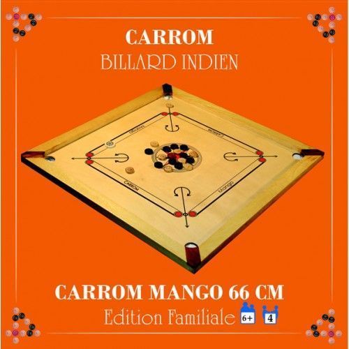 CARROM W.C.T. ELLORA 77 CM sur Carrom online le spécialiste du carrom, billard  indien et jeux en bois